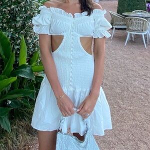 Sabo Elegant White Off-Shoulder Dress  Size XS